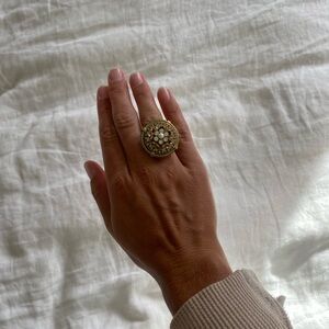 Juicy Couture Gold and White Statement Ring